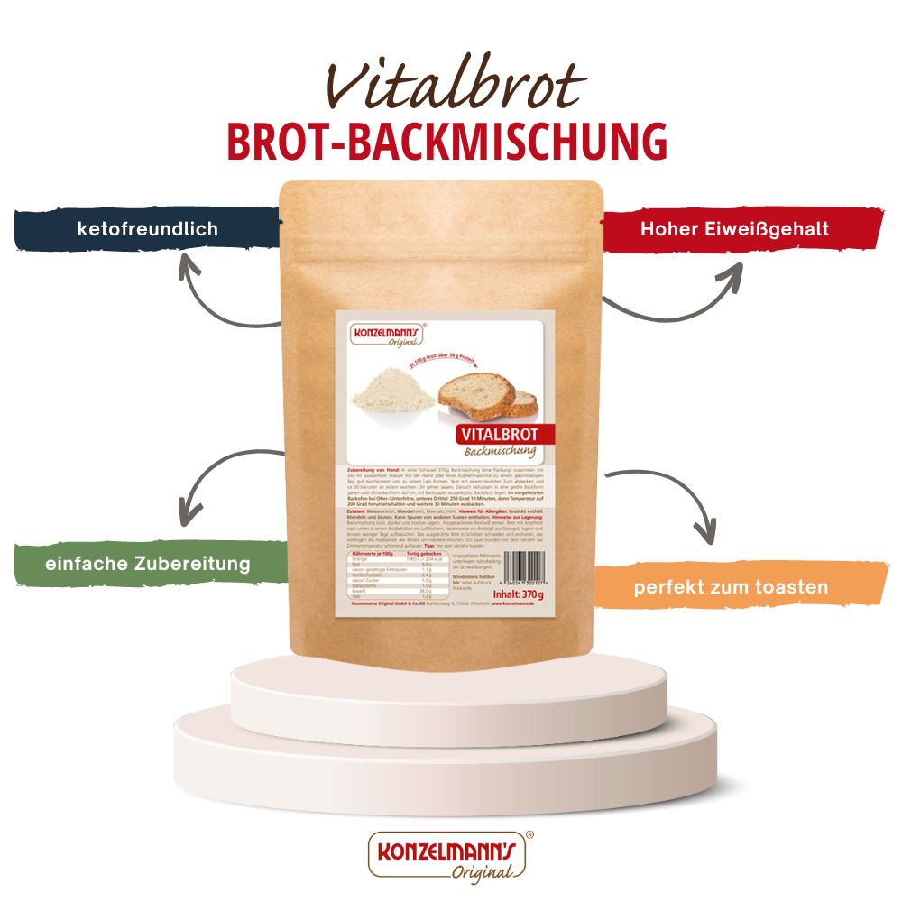 Lower Carb Brot Vitalbrotbackmischung