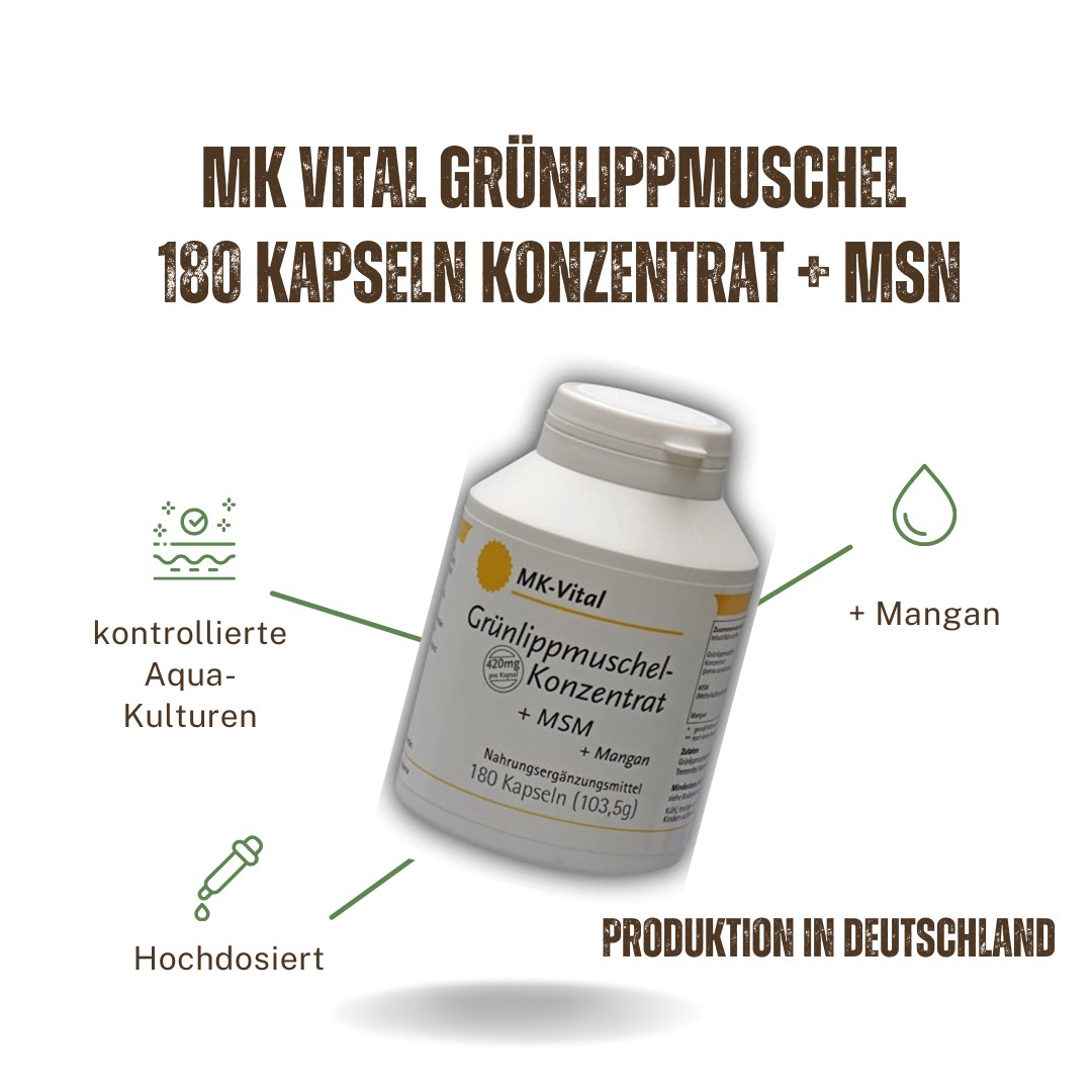 MK Vital Grünlippmuschel 180 Kapseln je 420mg Konzentrat