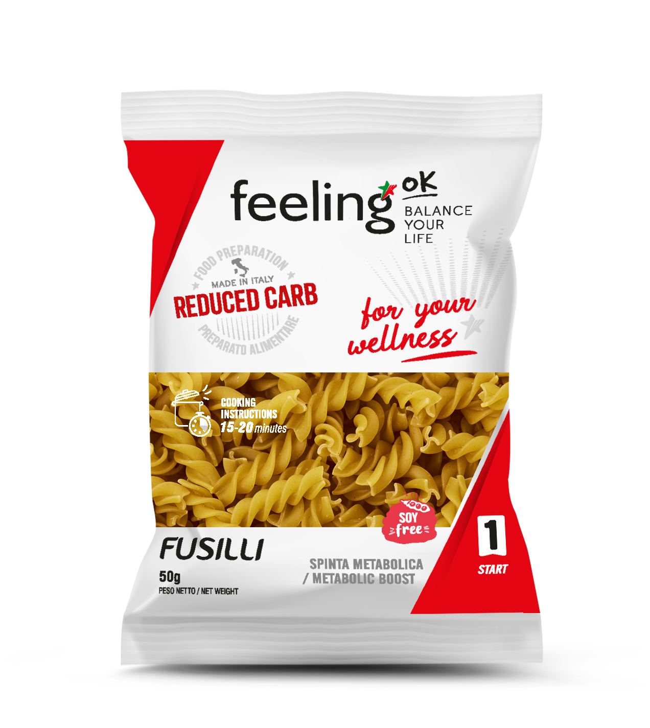 FeelingOK Protein Nudeln Fusilli Start 1 50g